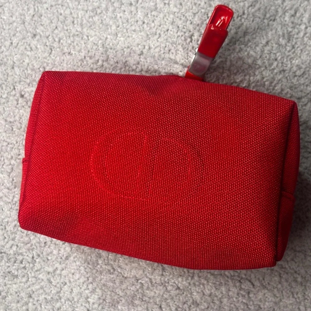 Christian Dior Makeup Pouch Canvas Red Small Luxury Designer Beauty Travel Bag